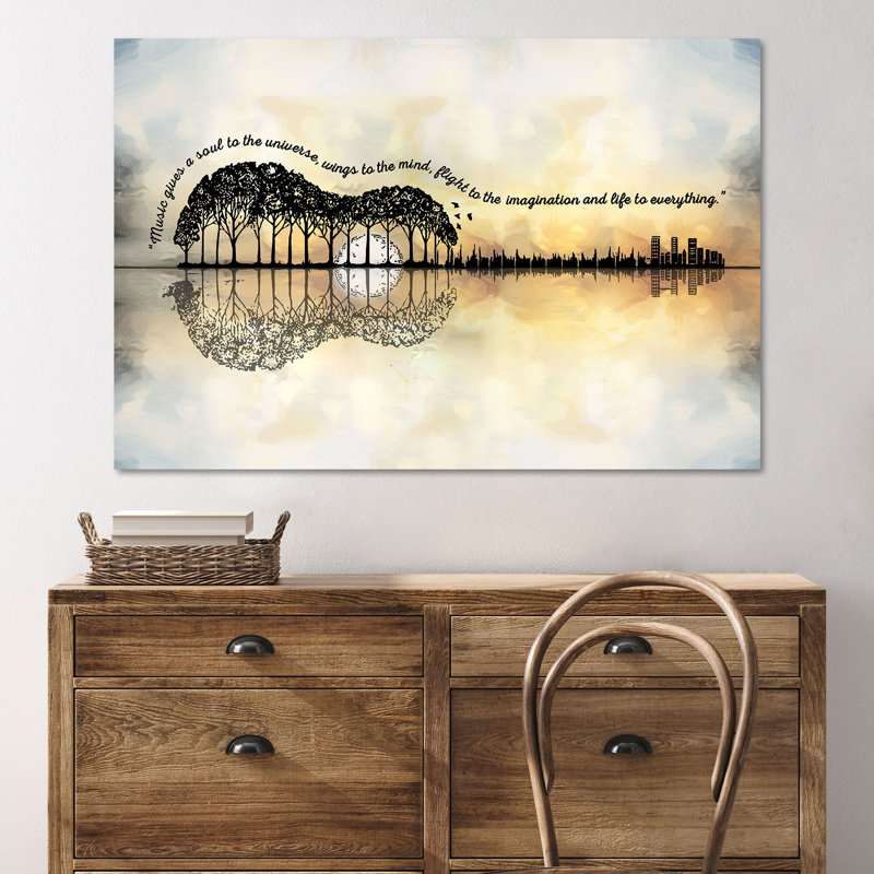 Forest Forest - Music Gives A Soul, Wings And Life - Reproduction d'art graphique sur toile tendue 1 pièce