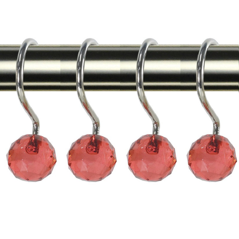 Crochets de rideau de douche cristal ball, Rouge