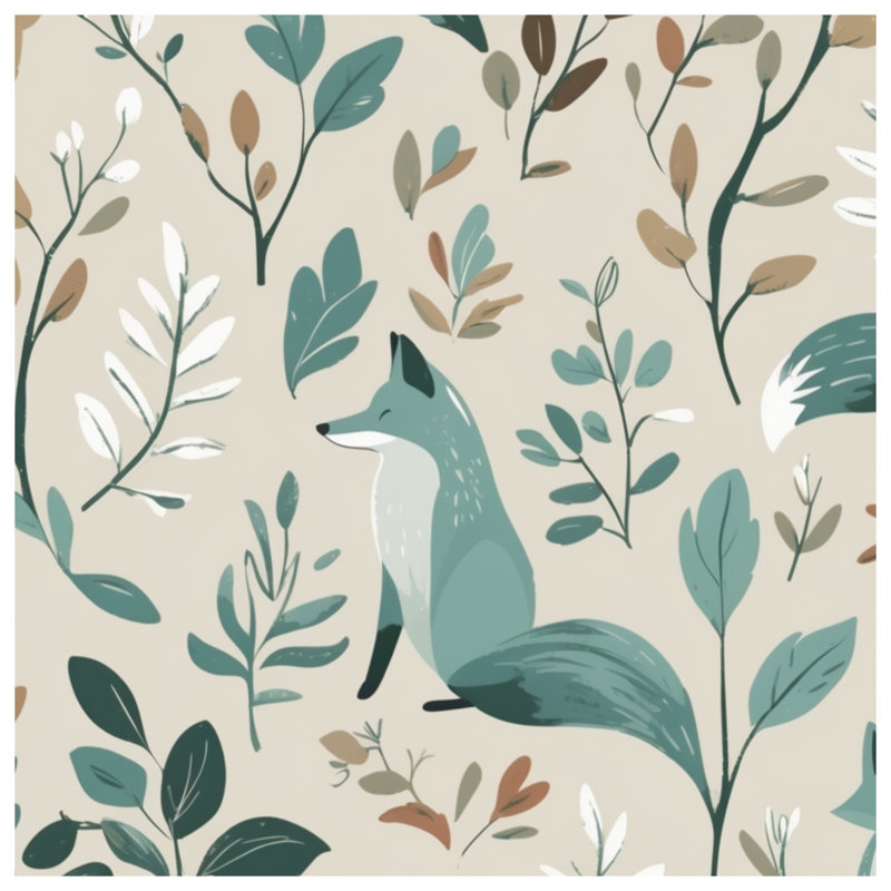 Couvertures renards et feuilles, L 60 po x H 80 po