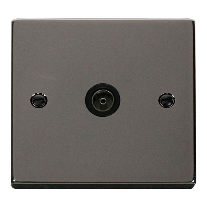 Black Nickel 1 Gang Single Coaxial TV Socket