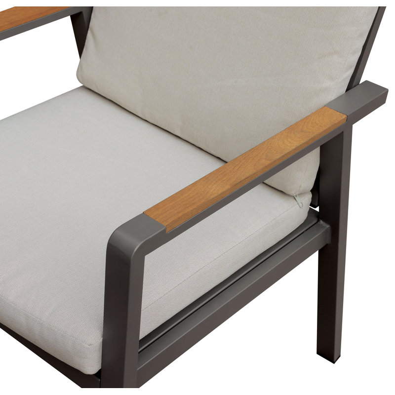 Chaise de patio avec coussin Athanas