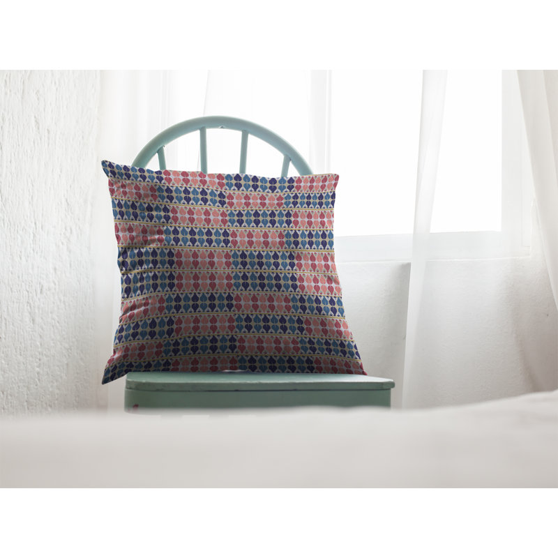  Housse et insert de coussin carré Spades, Rouge / bleu, 18 po x 18 po