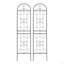 Ensemble de 2 treillis de jardin en métal 86,7 po x 19,7 po antirouille pour plantes grimpantes, support de fleurs extérieur noir