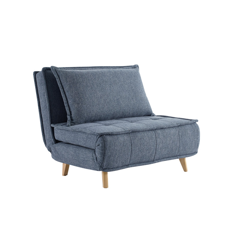 Chaise convertible en polyester Mikell, Bleu