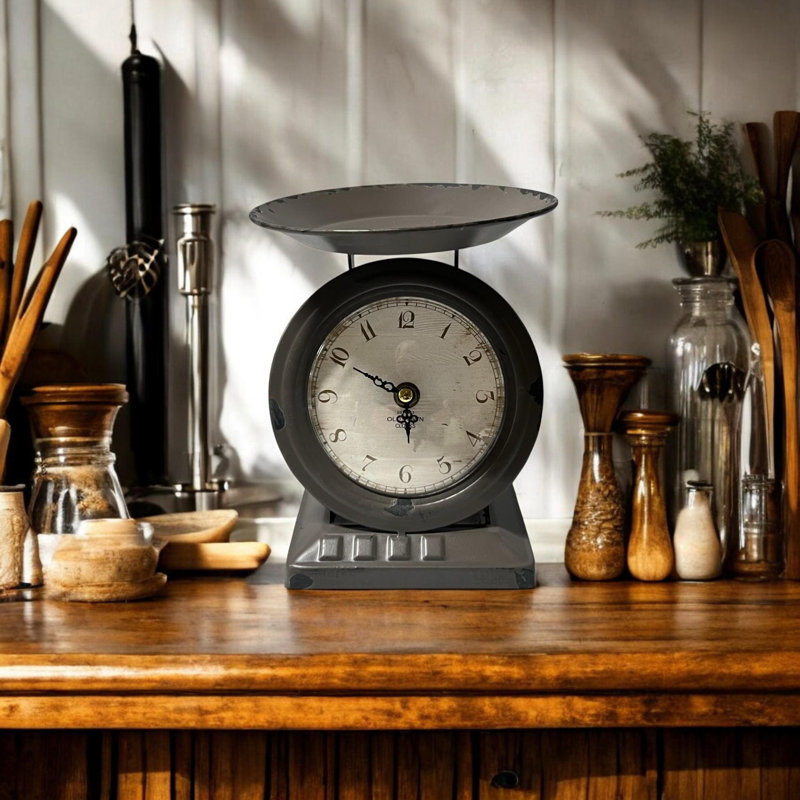 Vintage Dark Grey Old Town Scale Clock