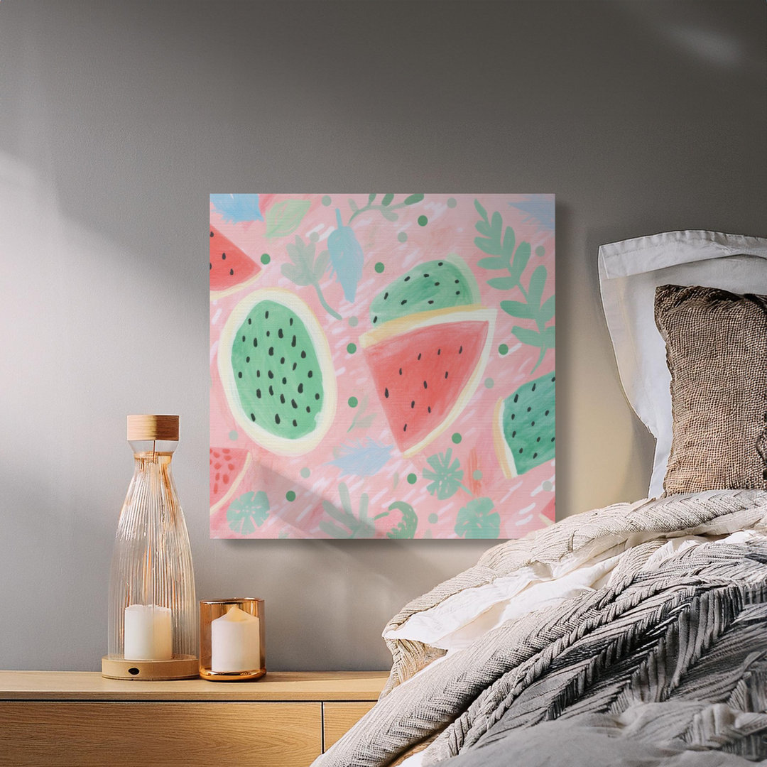 Watermelon Rowden Kids Room Decor | Playful Summer Fruit Print, Vibrant Nursery & Dorm Room Aesthetic Canvas