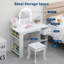 Ensemble de coiffeuse pour enfants avec miroir lumineux et tabouret, table de maquillage 2 en 1 avec tiroir, pour les enfants de 3 à 9 ans-281200735