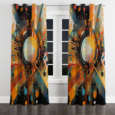 Androulla - Abstract Blackout Grommet Curtain - 1 panel