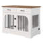 Meuble pour chien 43,3 "avec 2 tiroirs de rangement et bols rotatifs - pour chiens de grande et moyenne taille