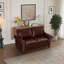 Fauteuil de salon avec causeuse bourgogne et similicuir-550691464