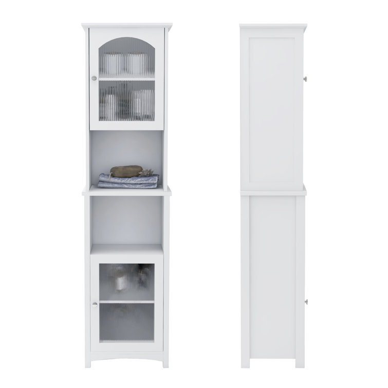 Dropship Tall Bathroom Corner Cabinet; Freestanding Storage