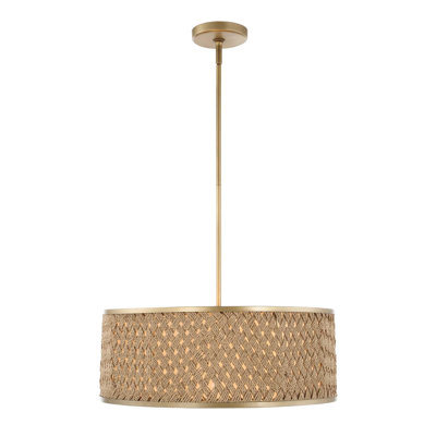 Uttermost Pinchot 4 Light Rattan Drum Pendant