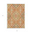 Tapis extérieur lavable à motif floral orange pêche / ivoire 3 pi x 5 pi