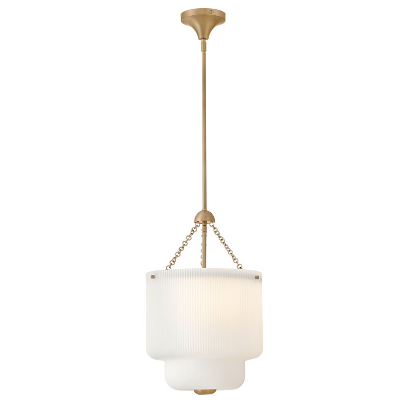 Luminaire suspendu Hinkley Adella, H 20,75 po x l 14 po x P 14 po, Beige, Quatre lumières
