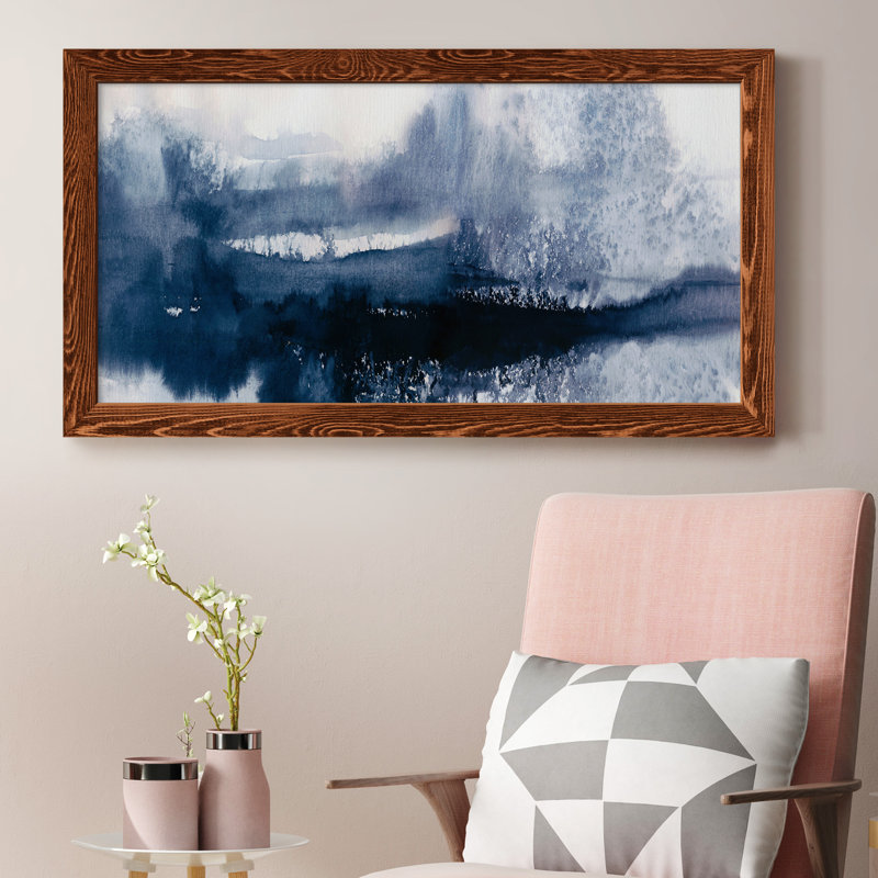 Indigo Tides - Peinture sur toile encadrée, Érable