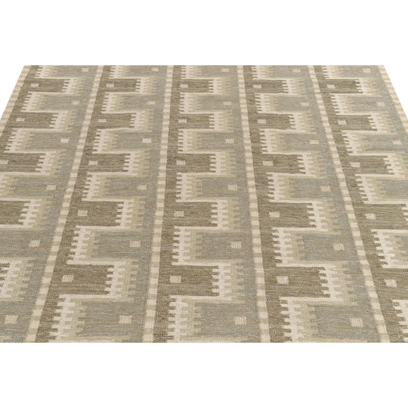 Sacndinavian Wool Geometric Area Rug, Rectangle 10' x 14'