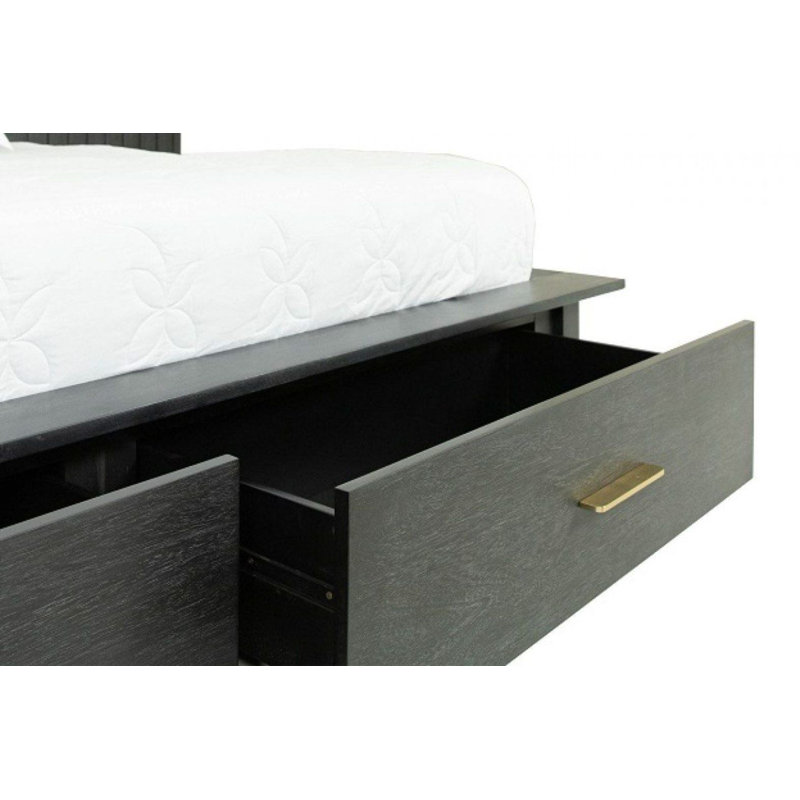 Ensemble de chambre à coucher 4 pièces Nantucket - Gris foncé contemporain, Grand