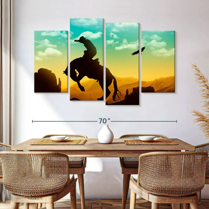 Lelar Eagle And Cowboy, 42" H x 68" W