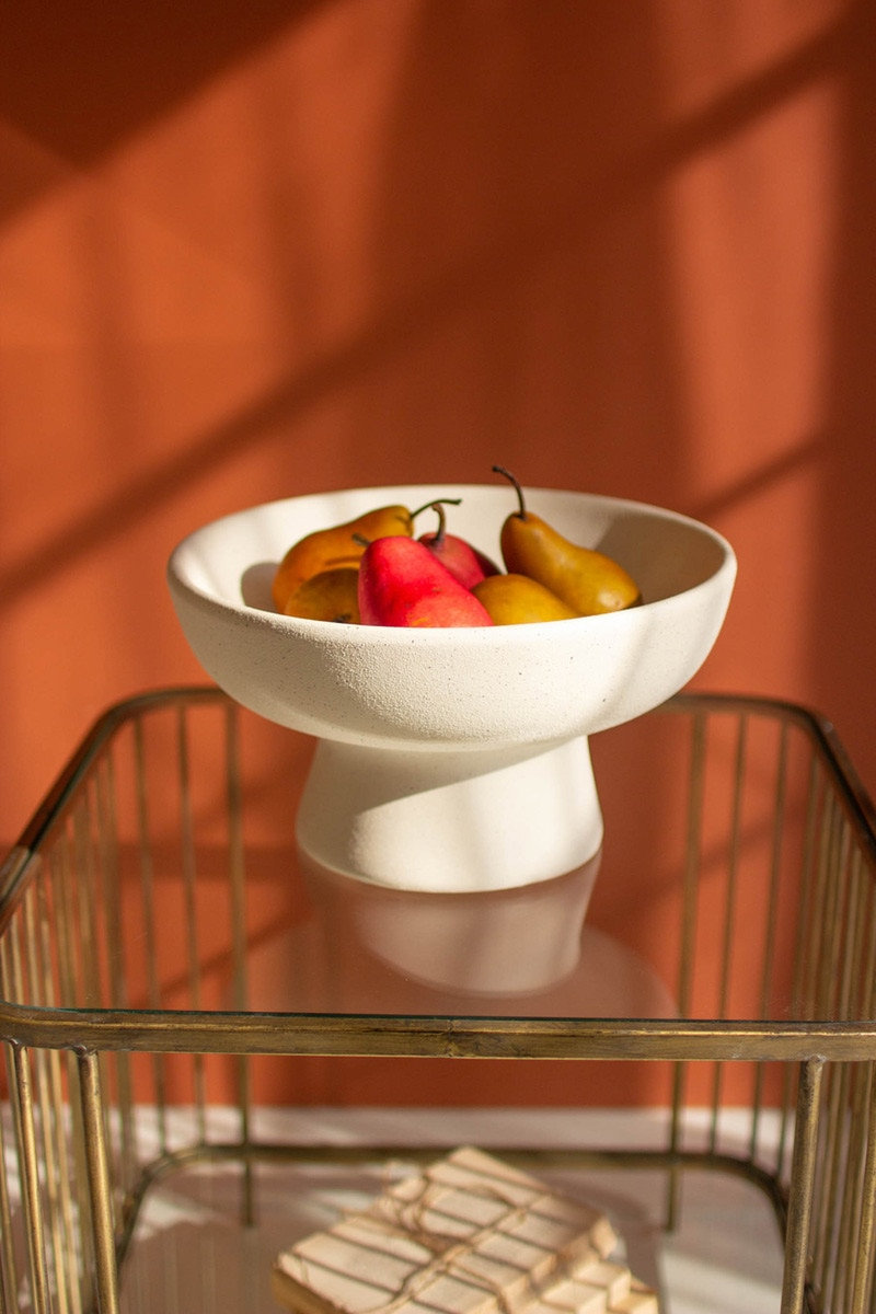  Ceramic Short Compote – 6.5" Tall Decorative Serving Bowl