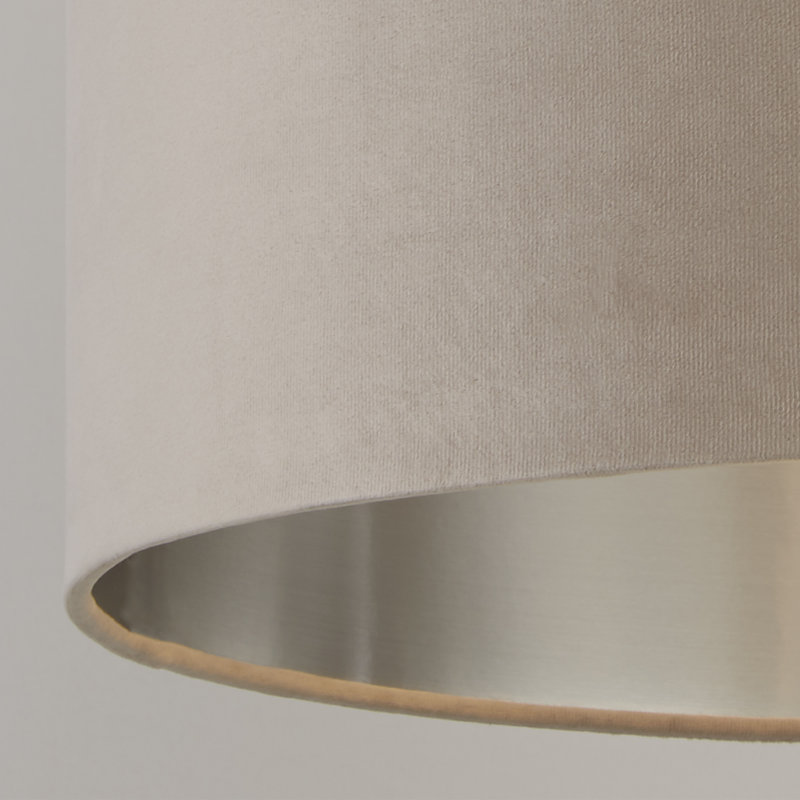 Velvet Drum Accent, 22cm H x 38cm W x 38cm D, Taupe