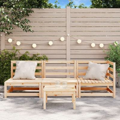 Ophelia & Co. Patio Sofa 3-Seater Solid Wood Pine