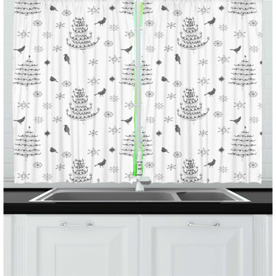 Gray/Beige Kitchen Curtain