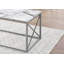 Ensemble de table, ensemble de 3 pièces, café, bout, côté, décor, salon, stratifié aspect marbre blanc, métal gris, contemporain, moderne-121050202