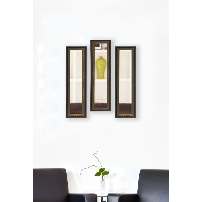 Derrell Solid Wood Flat Wall Mirror, 7.5" H x 19.5" W