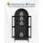 73” Arched Metal Storage Cabinet with Glass Doors, Adjustable Shelves & Drawer, Freestanding Modern Pantry or Bookshelf, Black