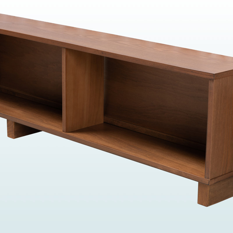 Aura Full Platform Bed, Built-In Shelves modern rustic, Brown 13.78'' H X 58.11'' W X 84.59'' L, Full
