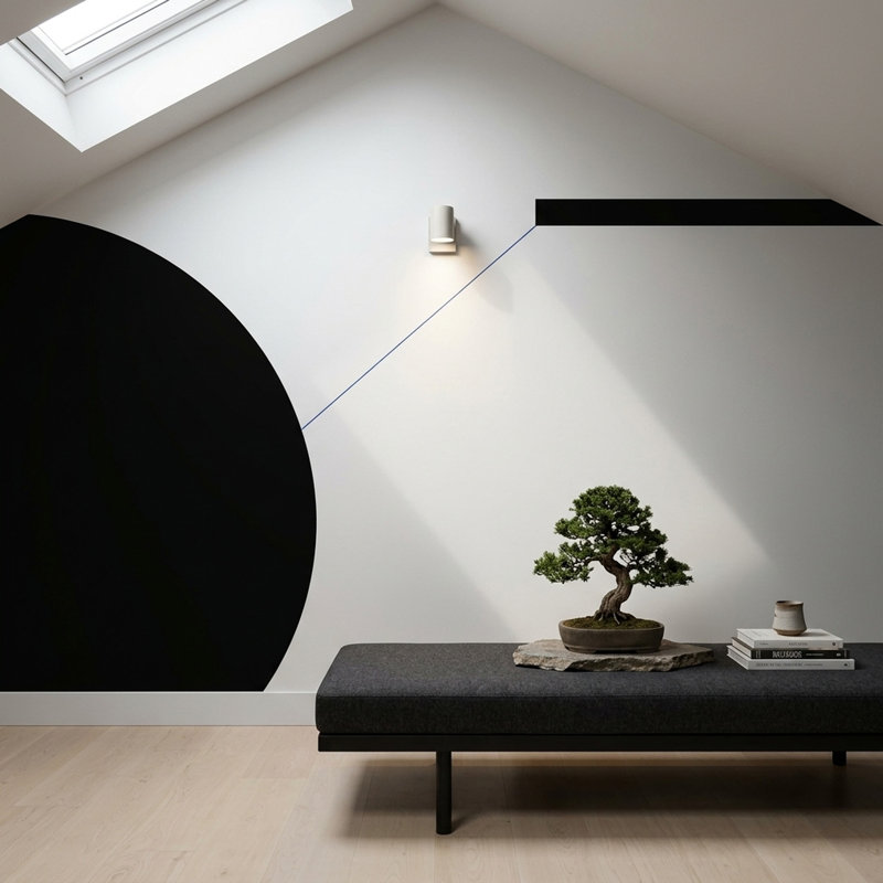 Papier peint à fond blanc, fresque murale géométrique noire unie, 100"x96", Peel and Stick