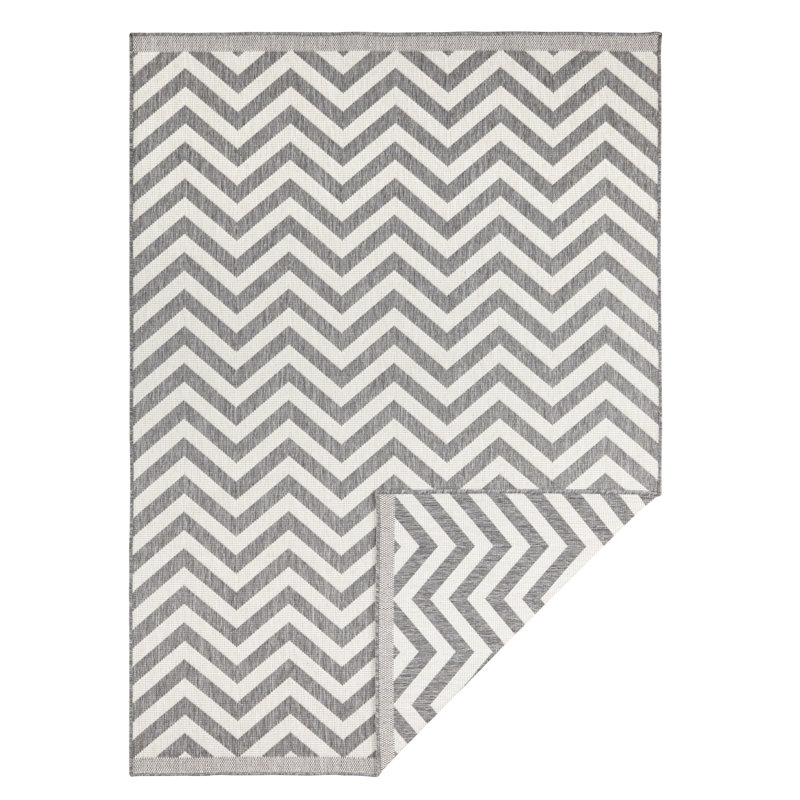 Palma Flatweave Grey Rug, Rectangle 80 x 150cm