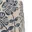 S / 2 pots à sable et ciment gris avec motif floral bleu-1114112238