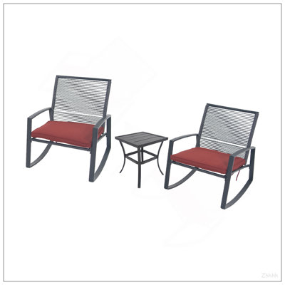 Ensemble de conversation bistro en métal pour 2 personnes