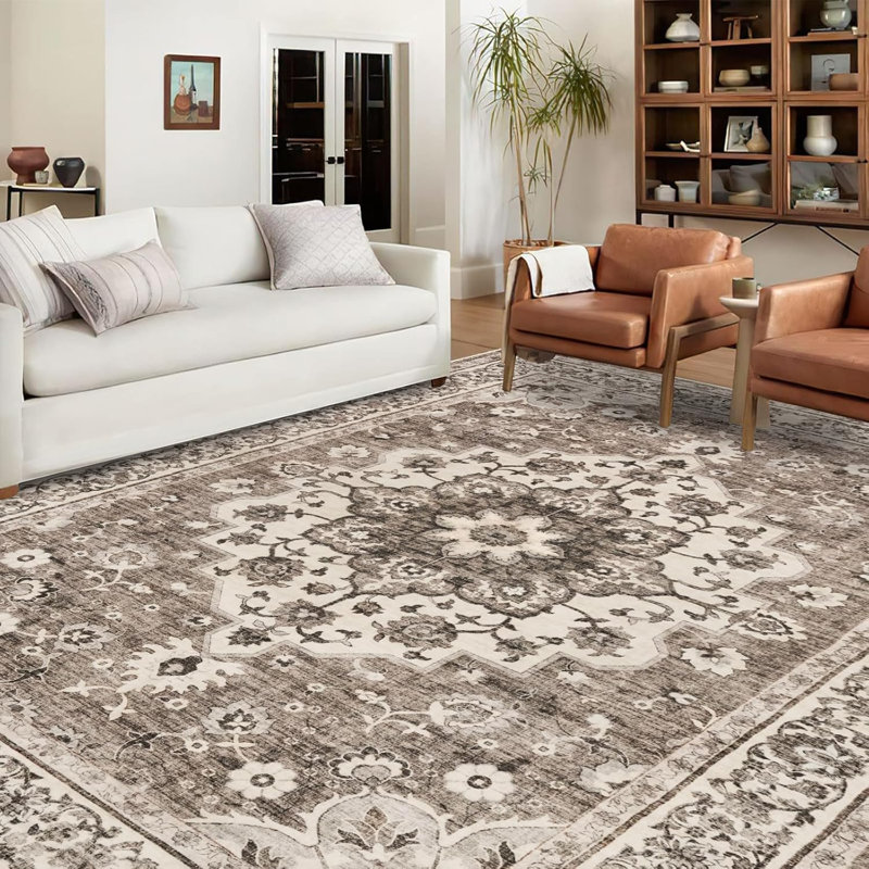 Washable Oriental Hallway Runner Rug - Rugs for Living Room Soft Carpet for Bedroom Kitchen Waterproof Floral Distressed Indoor Stain Resistant Non-Shedding Floor Carpets