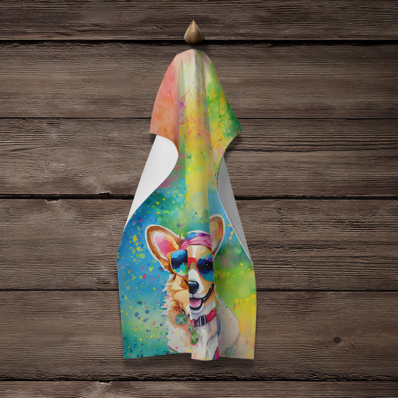 Serviette de cuisine Corgi Hippie Dawg