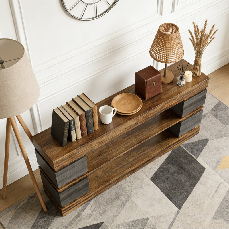 3-Tier Farmhouse Console Table Hallway Sofa Table