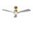 52 Inch 3 Rod Solid Wood Ceiling Fan With Light Kit Dimmable LED, DC 6 Speed ,Remote Control Ceiling Fan  for Patio Living Room, Bedroom, Office,Indoor.(GOLD +WHITE)-992184780-992184781