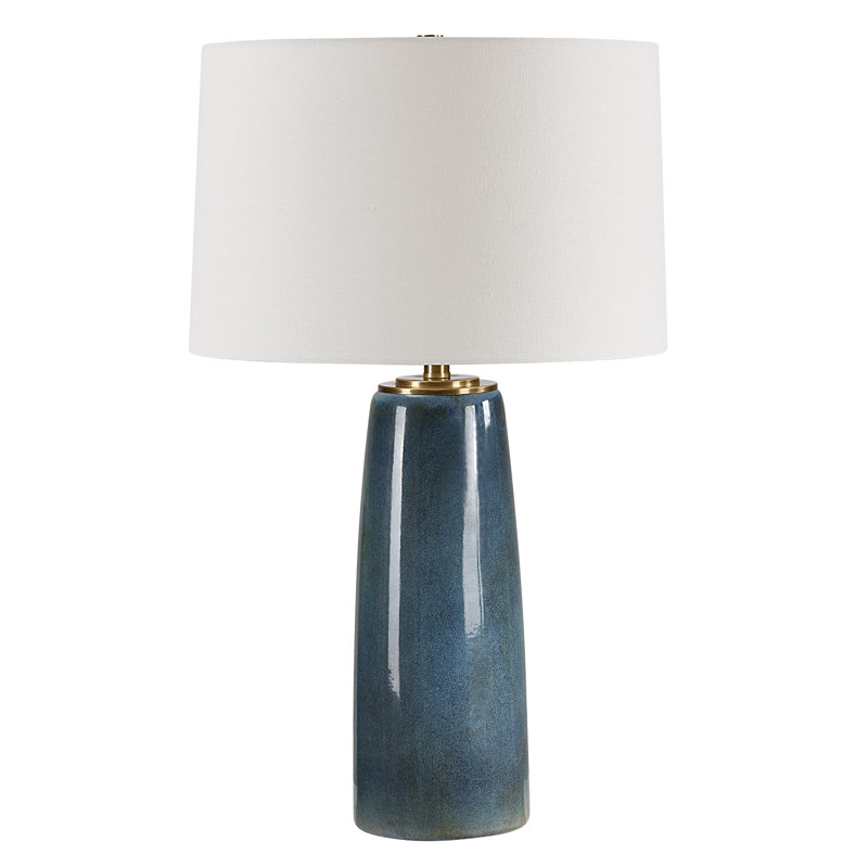 Lampe de table Berdena bleu profond
