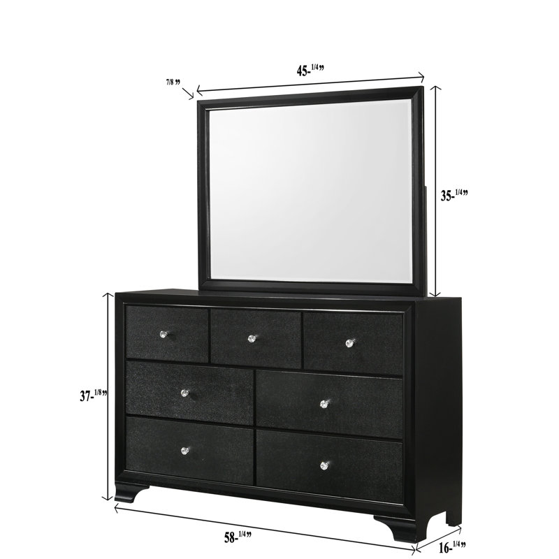 Commode 7 tiroirs de style moderne et contemporain, pour chambre à coucher, Commode Only