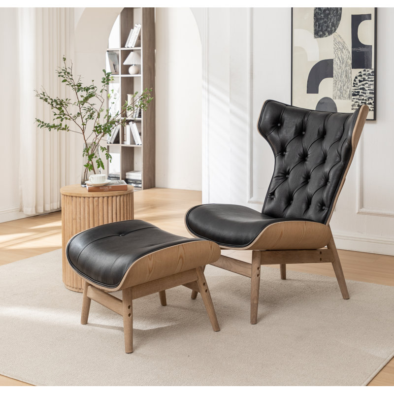 Fauteuil à oreilles en cuir Hongyu