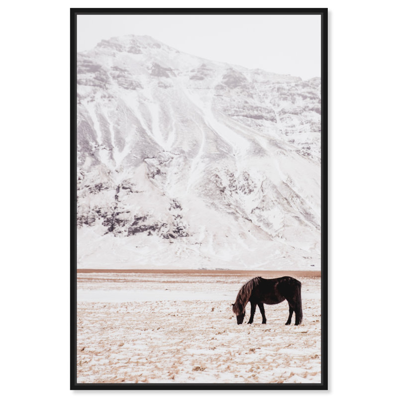 Wild Mountain Horse - impression sur toile, H 15 po x l 10 po, Cadre noir