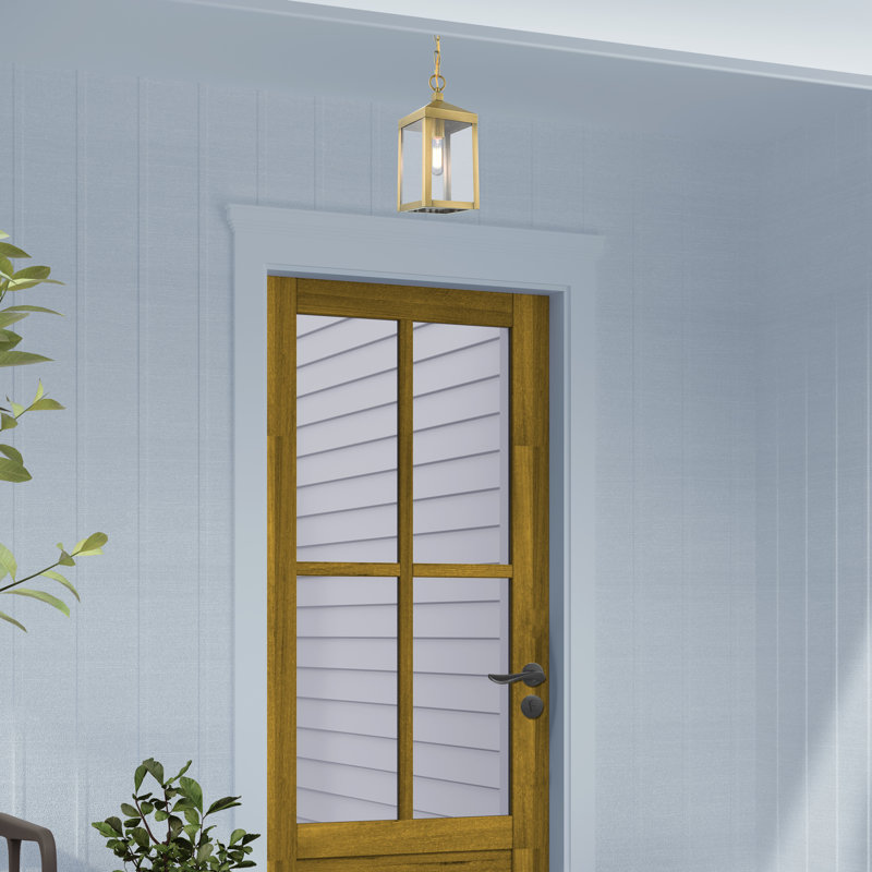 Inniss Outdoor Hanging Lantern, Antique Brass