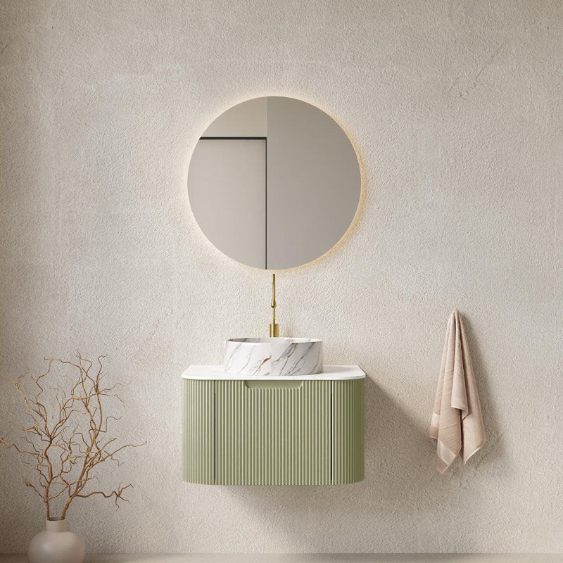 Meuble-lavabo mural avec lavabo, Vert clair, 24"