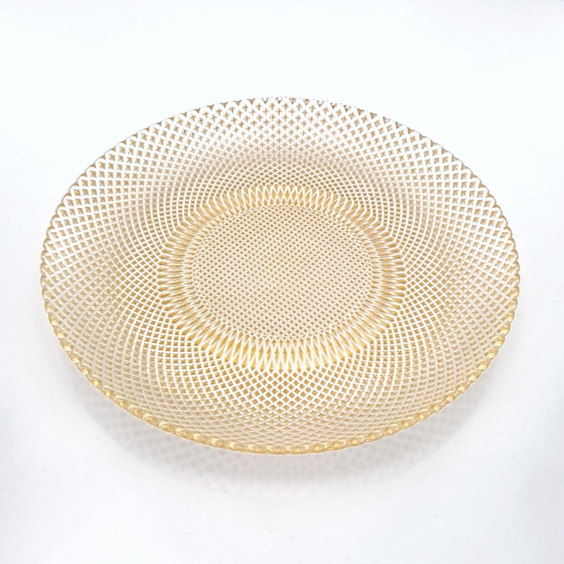 Ensemble de 4 assiettes en verre doré Marquis, Gold