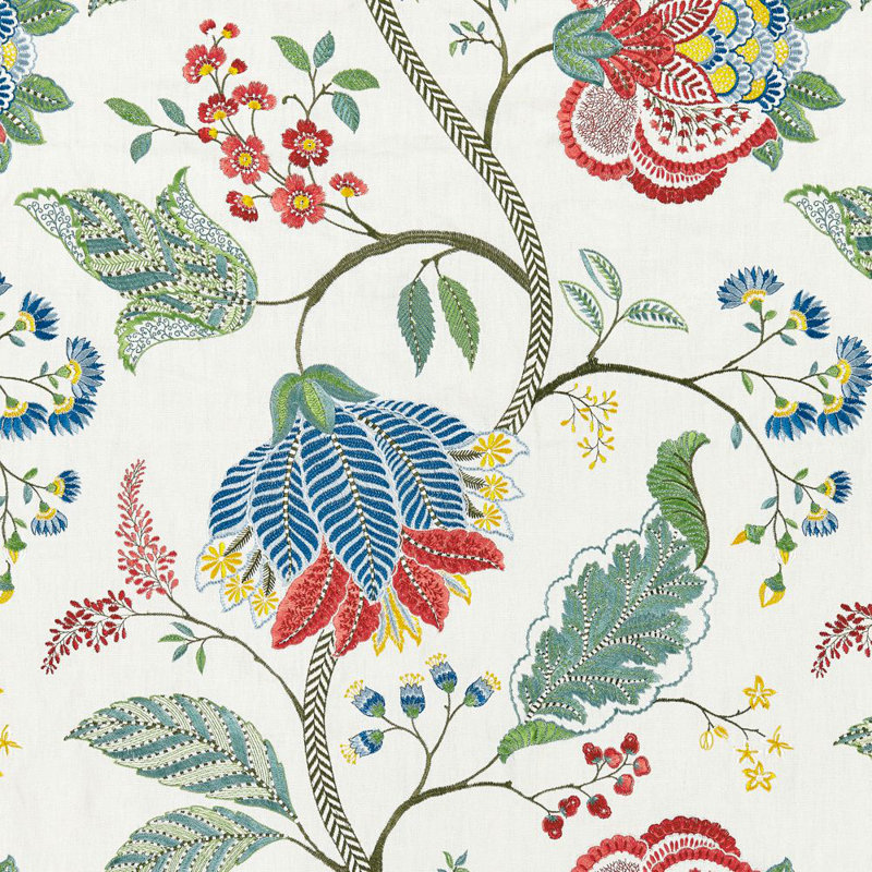 Tissu La Boheme, Bleu / Vert