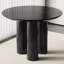 Table de salle à manger ronde noire moderne de 100 cm (39,37 po), idéale pour la cuisine, le bar ou la salle à manger.-599159482-599159461