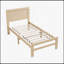 Structure de lit plateforme contemporaine au fini naturel de taille simple, fabrication en bois durable pour les chambres modernes-198886158