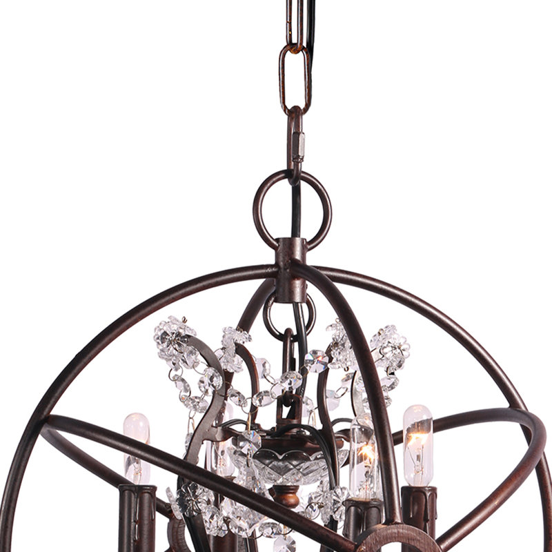 Neida 4 - Light Globe Chandelier, Clear Crystals