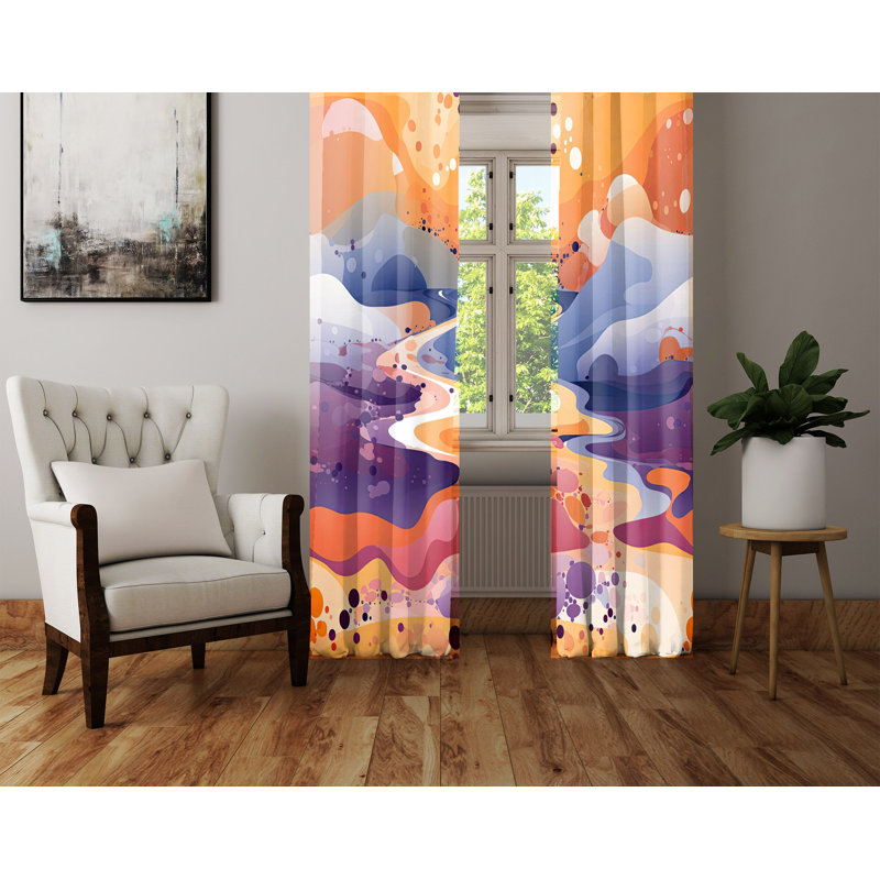 Paire de rideaux semi-transparents en polyester Bezzard, L 20 po x L 61 po